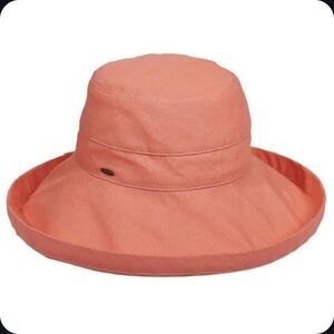 Scala Giana Wide Brim Sun Hat Coral